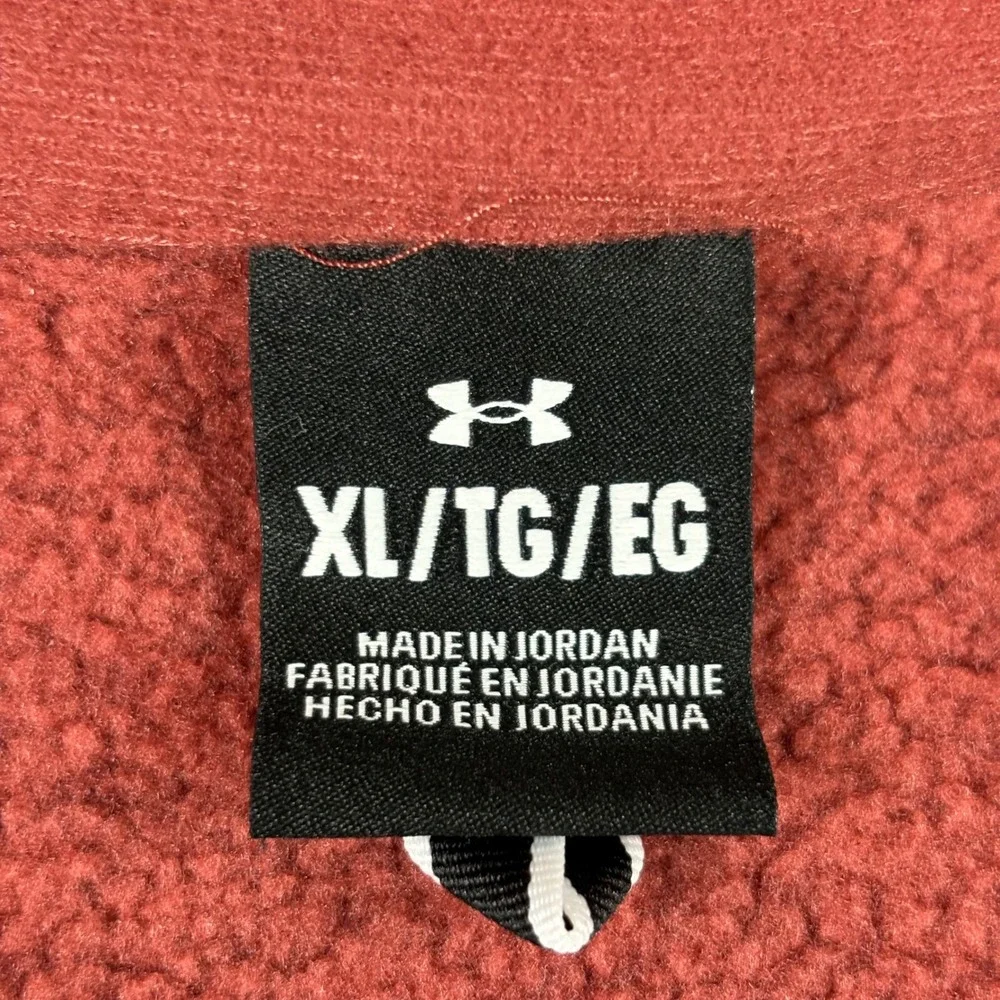 Under Armour 1/4 Zip Pullover Mens XL Red Heather Fleece Sweater 1380271 Active